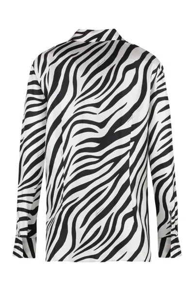 Shop Gucci Women's Brown Animalier Printed Silk Shirt For Ss23