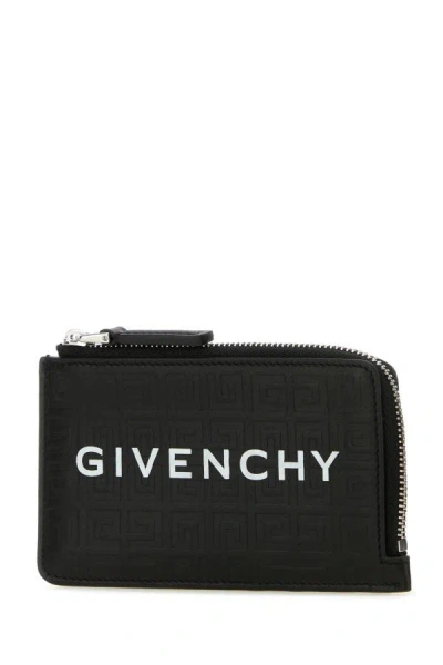 Shop Givenchy Woman Black Canvas And Leather G-cut 4g Card Holder
