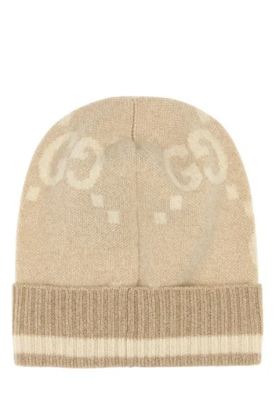 Shop Gucci Woman Embroidered Cashmere Blend Beanie Hat In Multicolor