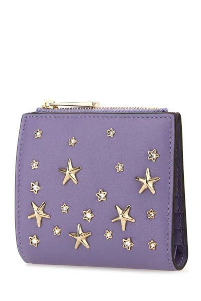 Shop Jimmy Choo Woman Lilac Leather Hanno Wallet In Purple