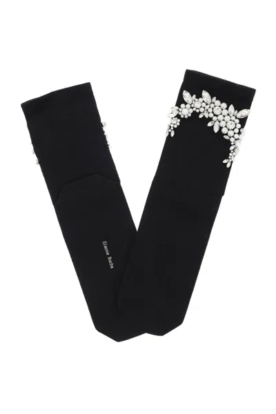 Shop Simone Rocha Socks With Pearls And Crystals Women In Multicolor