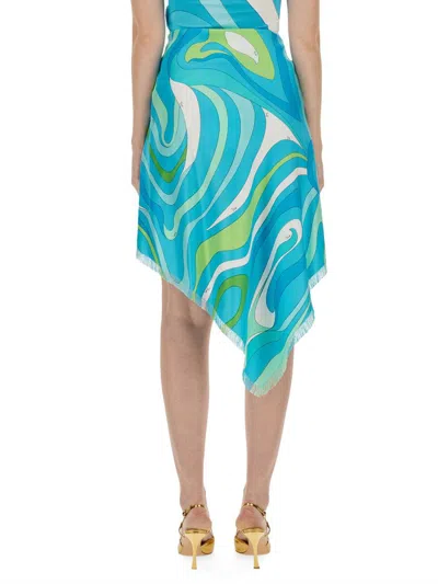 Shop Pucci Twill Skirt In Azure