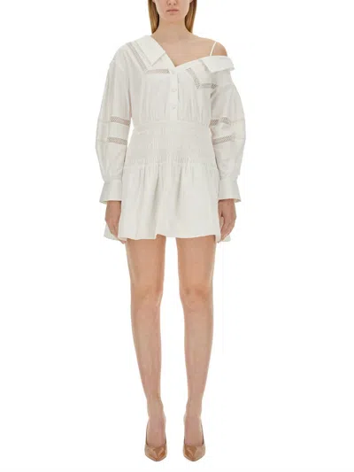 Shop Self-portrait Asymmetrical Mini Dress In White