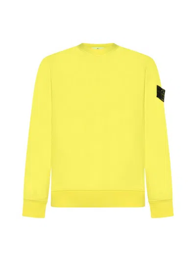 Shop Stone Island Sweaters In Fluorescent Yellow