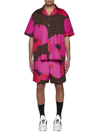 Shop Valentino Shirts In Tabacco/pink Pp