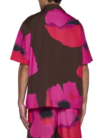Shop Valentino Shirts In Tabacco/pink Pp