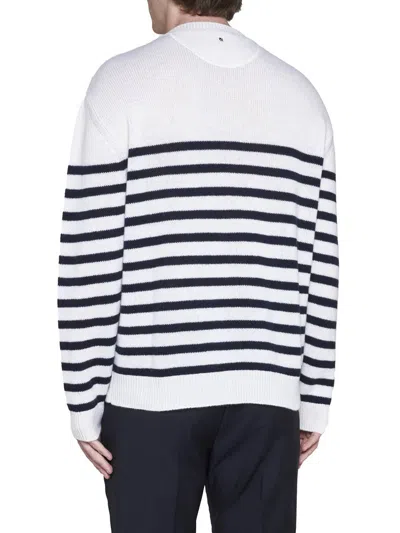 Shop Valentino Sweaters In Avorio/navy