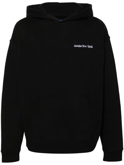 Shop Awake Ny Logo Cotton Hoodie In Black
