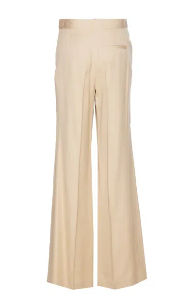Stella Mccartney Beige Pants Zip And Hooks Wide Model In Beige