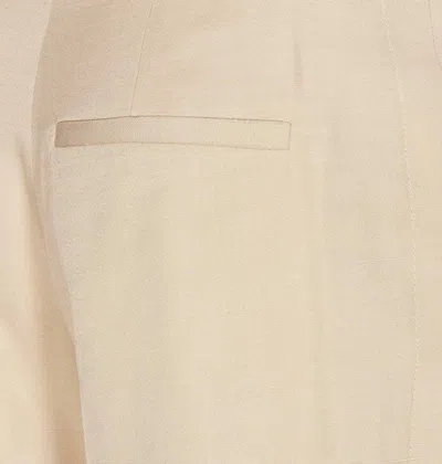 Stella Mccartney Beige Pants Zip And Hooks Wide Model In Beige