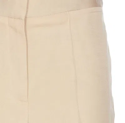 Stella Mccartney Beige Pants Zip And Hooks Wide Model In Beige
