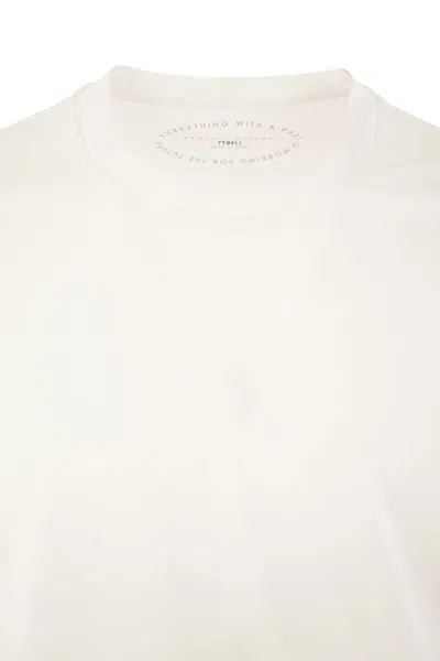 Shop Fedeli Long-sleeved Cotton T-shirt In White