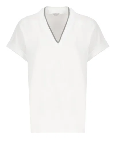 Shop Brunello Cucinelli T-shirts And Polos White