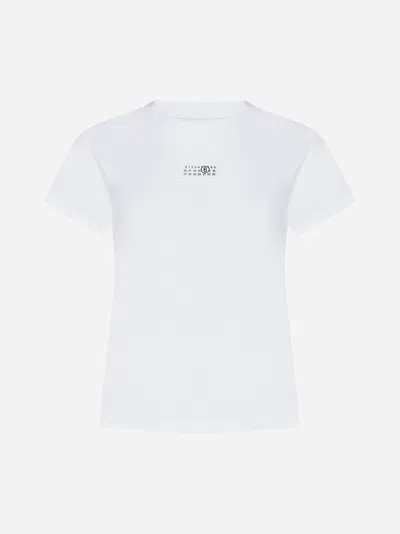 Shop Mm6 Maison Margiela Logo-label Cotton T-shirt In White