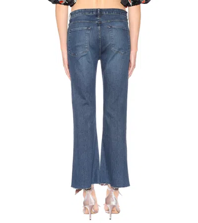 3x1 Women's W25 Midway Extreme Cropped Jeans Fringed Edges Denim Pants In Blue In Blue