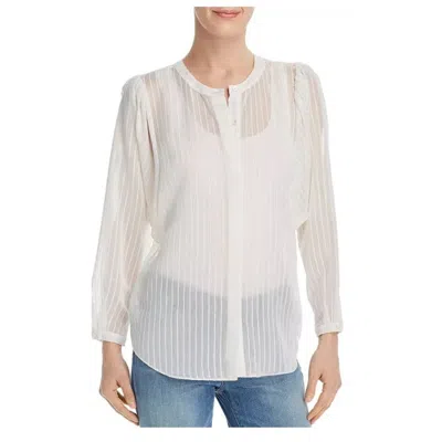 Shop Joie . Women's White Rashelda Striped Sheer Long Sleeve Blouse
