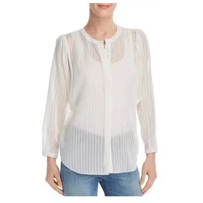 Joie Women Rashelda Striped Sheer Top Blouse In White