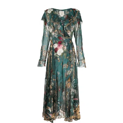 Camilla Verdis World Silk Wrap Dress In Multi