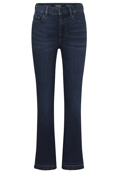 Shop Dl1961 Women Bridget Boot: High Rise Instasculpt Crop Dark Indigo Released Jeans In Blue