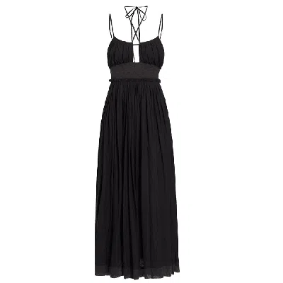 Ulla Johnson Women Freya Cut Out Cotton Jersey Midi Dress In Black