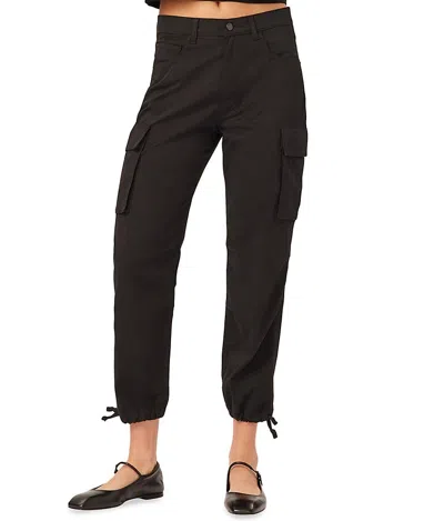 Dl1961 Women Gwen Jogger: Cargo Side Pockets Black (twill) Pants In Black