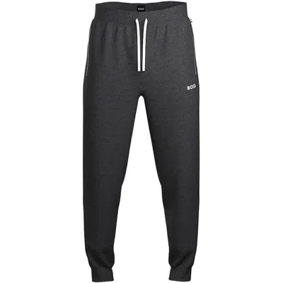 Shop Hugo Boss Men Mix & Match Lounge Jogger Drawstrings Cotton Pants Asphault Grey