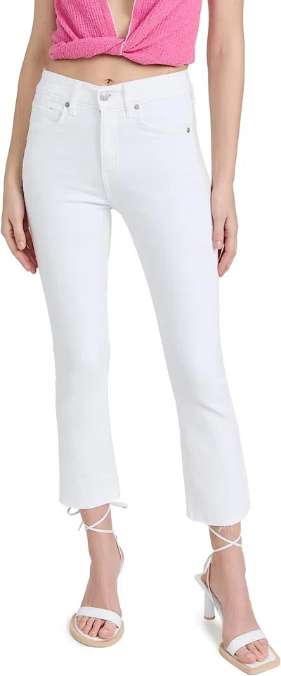 Veronica Beard Carly Kick Flare Raw Hem Jeans In White In White
