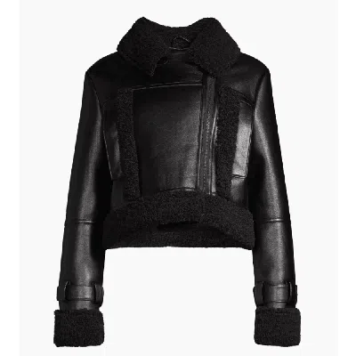 Shop Apparis Women's Jay Faux Leather & Suede Moto Jacket, Black