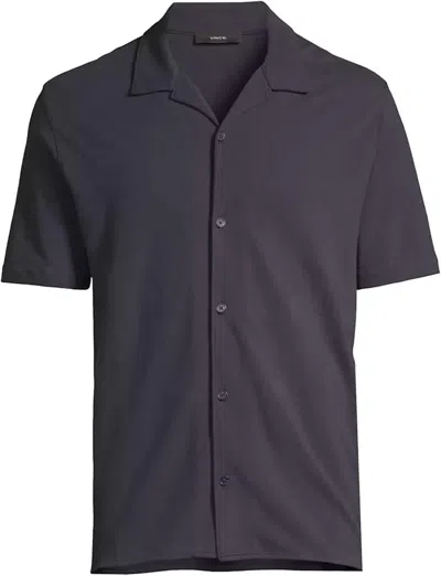 Shop Vince Men's Navy Blue Cabana Button Down Coastal Shirt