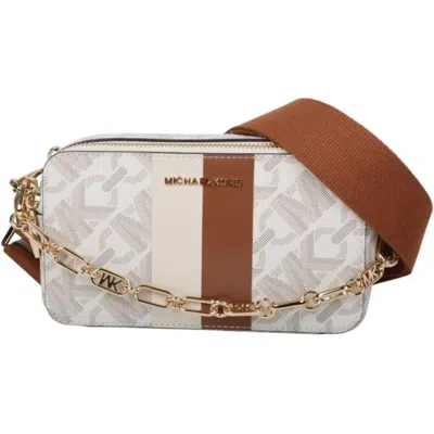 Michael Michael Kors Michael Kors Jet Set-sm Double Zip Camera Chain Crossbody, Brown/luggage In Multi