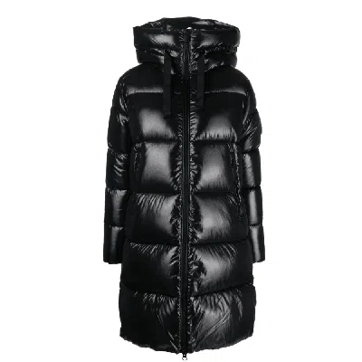 Shop Save The Duck Women's Isabel Shiny 3/4 Heavy Puffer Coat In Black