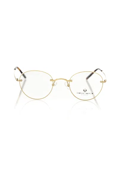 Shop Frankie Morello Elegant Round Matt Eyeglasses In Gold