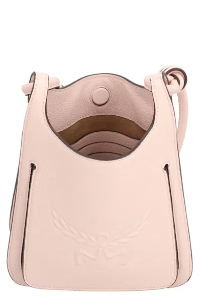 Shop Mcm Himmel Mini Leather Hobo Bag In Pink