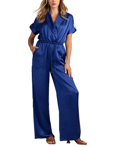 Trina Turk Women's Atlas Sky Satin Jumpsuit In Blue