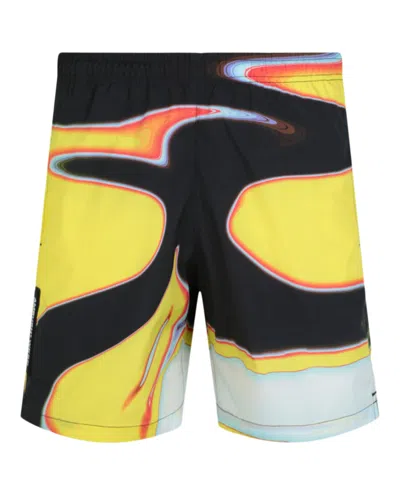 Shop Ambush Printed Swim Shorts In Black