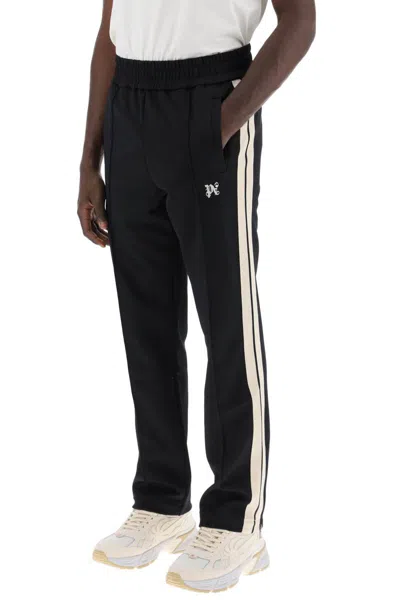 Shop Palm Angels Contrast Band Joggers With Track In In Black