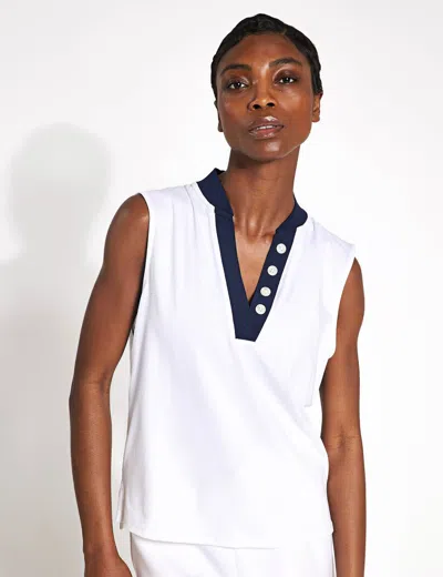 Varley Shelby Sleeveless Performance Top In White