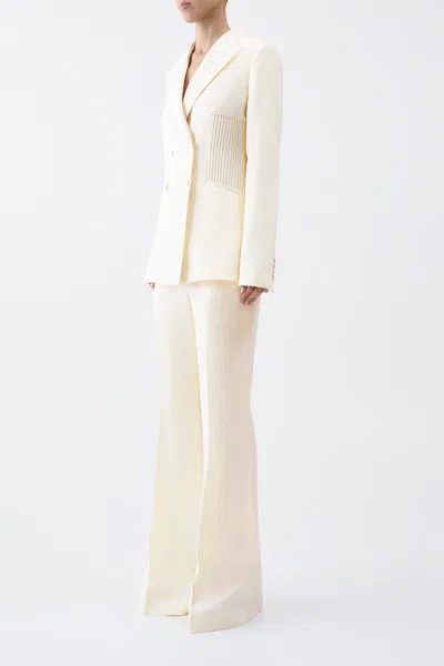 Gabriela Hearst Brett Blazer In Ivory Textured Linen In Ivory