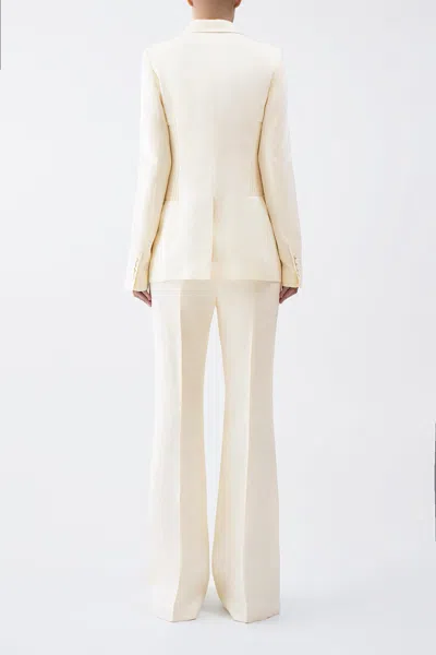 GABRIELA HEARST BRETT BLAZER IN IVORY TEXTURED LINEN 
