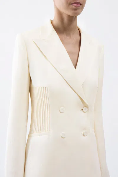 Gabriela Hearst Brett Blazer In Ivory Textured Linen In Ivory