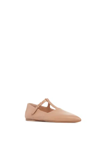 Gabriela Hearst Lola Ballerina Flat In Dark Camel Nappa Leather In Dark Camel
