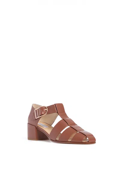 Gabriela Hearst Lyle Block Heel Pump In Cognac Nappa Leather In Cognac