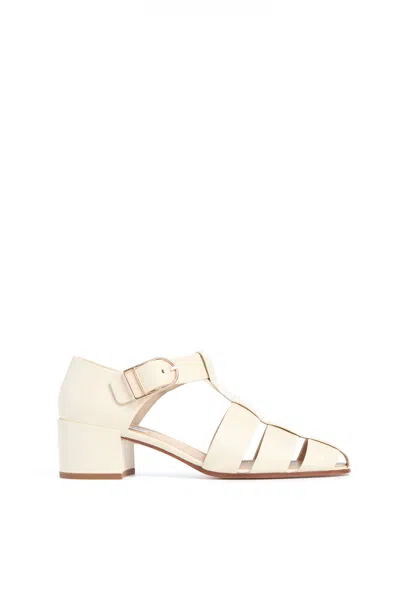 Gabriela Hearst Lyle Block Heel Pump In Cream Nappa Leather In Cream