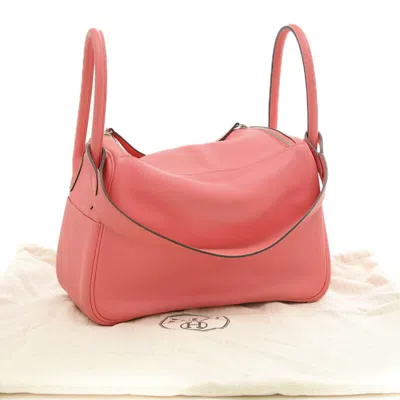 Shop Hermes Hermès Lindy Pink Calfskin Shoulder Bag ()