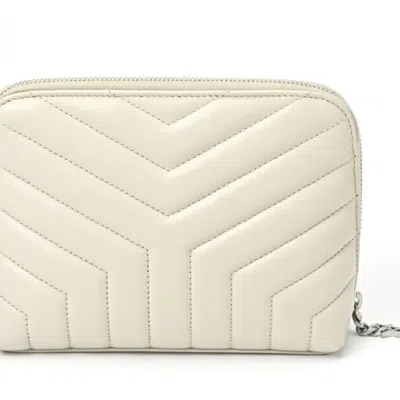 Shop Saint Laurent White Leather Clutch Bag ()