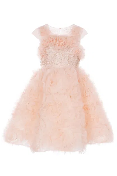 Shop Marchesa Embellished Tulle Gown In Pink