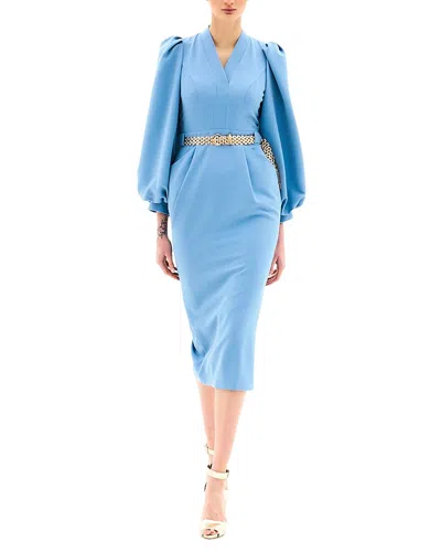 Shop Bgl Midi Dress In Blue