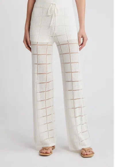 Shop Rails Maja Open Stitch Cotton Drawstring Sweater Pants In White