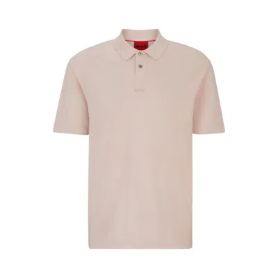 Shop Hugo Cotton-piqu Polo Shirt With Logo Print In Pink