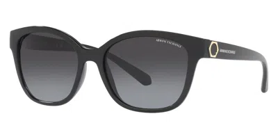 Shop Armani Exchange Women's 54mm Shiny Black Sunglasses In Multi